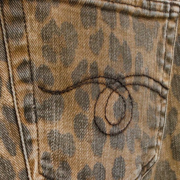 R13 PF/19 Leopard Print High-Rise Skinny Jeans - Picture 10 of 14
